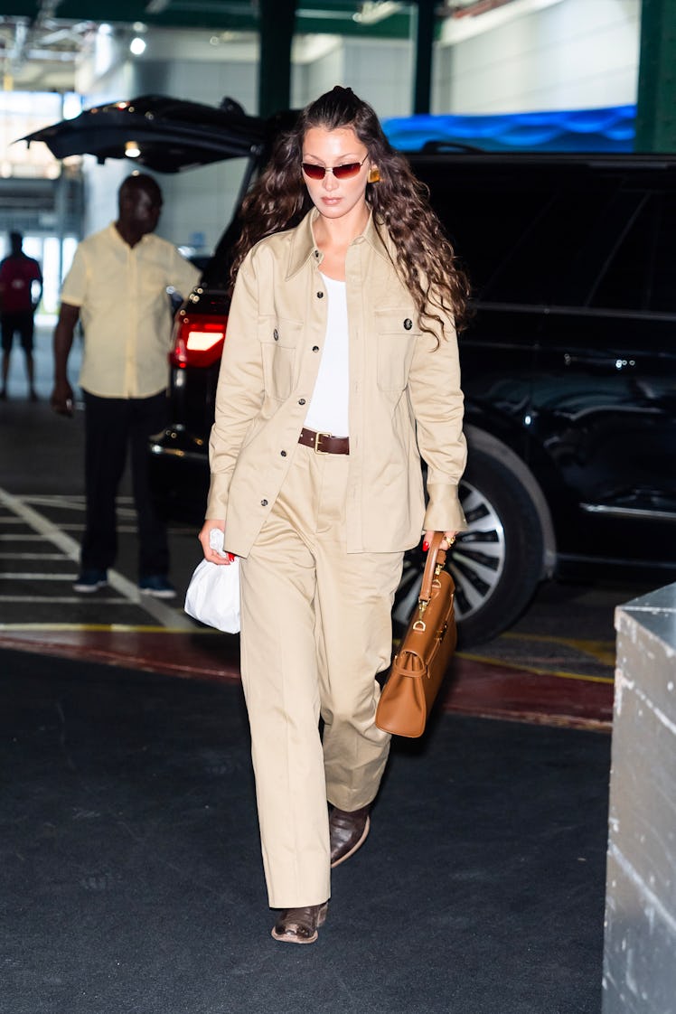 NEW YORK, NEW YORK - JULY 14: Bella Hadid is seen in Chelsea on July 14, 2024 in New York City. (Pho...