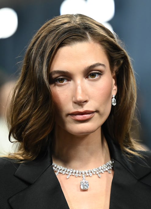 Hailey Bieber at The 2025 Met Gala Celebrating "Superfine: Tailoring Black Style" held at the Metrop...