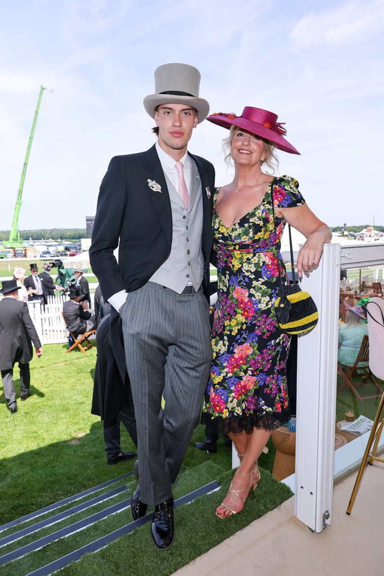 Alastair Wallace Stewart and Penny Lancaster (wearing Annabeth Fenley percher hat and Dolce & Gabba...