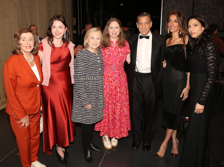 Nancy Pelosi, Tanya Taylor, Hillary Clinton, Dr. Chelsea Clinton, George Clooney, Amal Clooney and H...