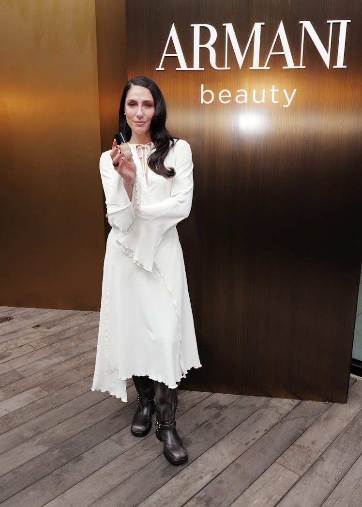 NEW YORK, NEW YORK - JUNE 18: Teffi Pessoa attends Armani Beauty celebrating Luminous Silk Foundatio...