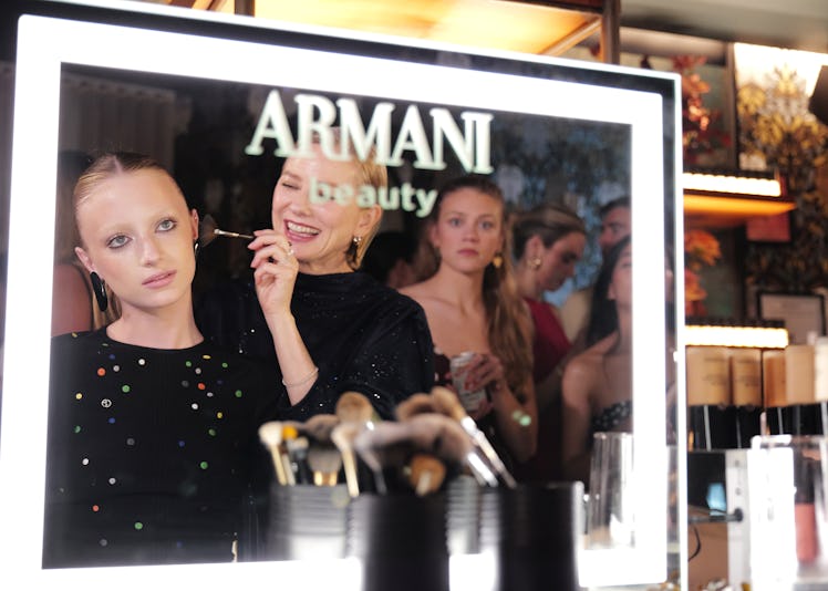 NEW YORK, NEW YORK - JUNE 18: (L-R) Kai Schreiber and Naomi Watts attend Armani Beauty celebrating L...