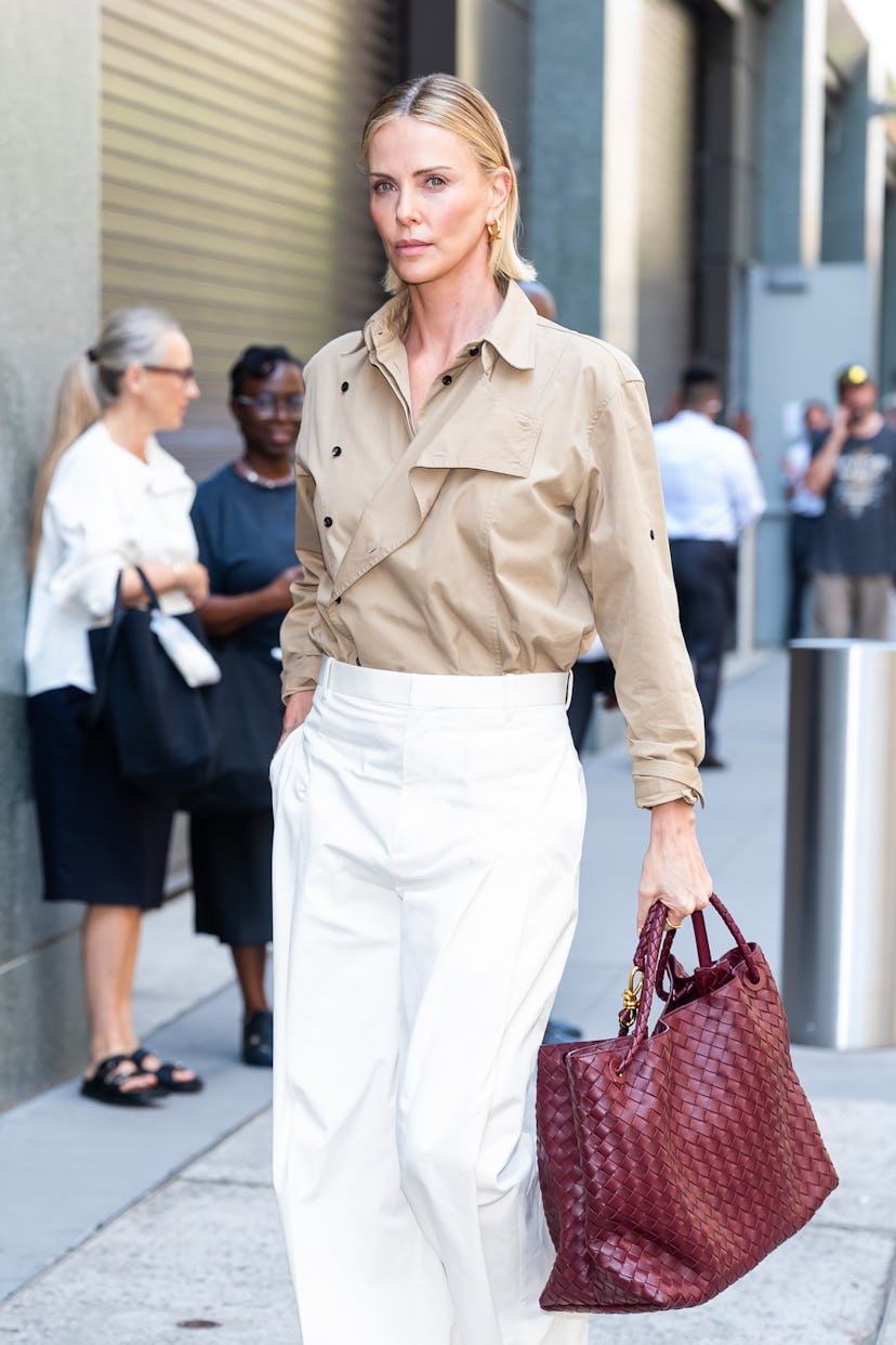 Charlize Theron is seen in SoHo on June 24, 2025 in New York City.