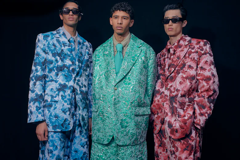 Backstage at the Willy Chavarria show as part of Paris Men's Fashion Week held at the Salle Pleyel o...