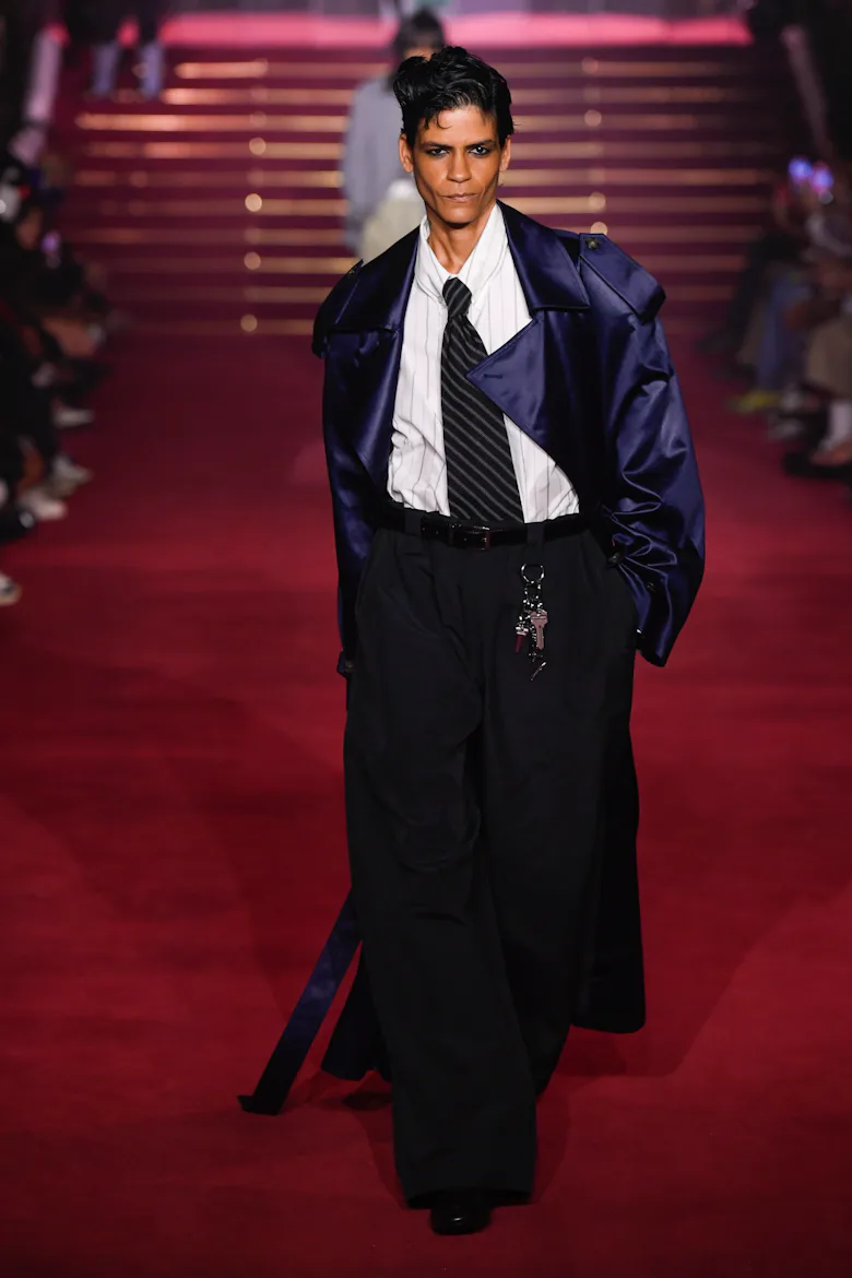 Model on the runway at the Willy Chavarria show as part of Paris Men's Fashion Week held at the Sall...