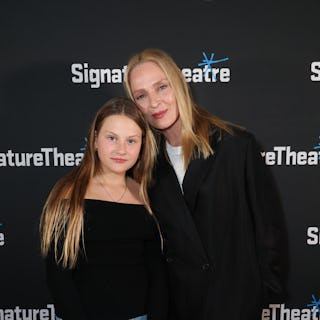 Luna Thurman-Busson (L) and Uma Thurman attend "Eurydice" Opening Night at Signature Theatre on June...