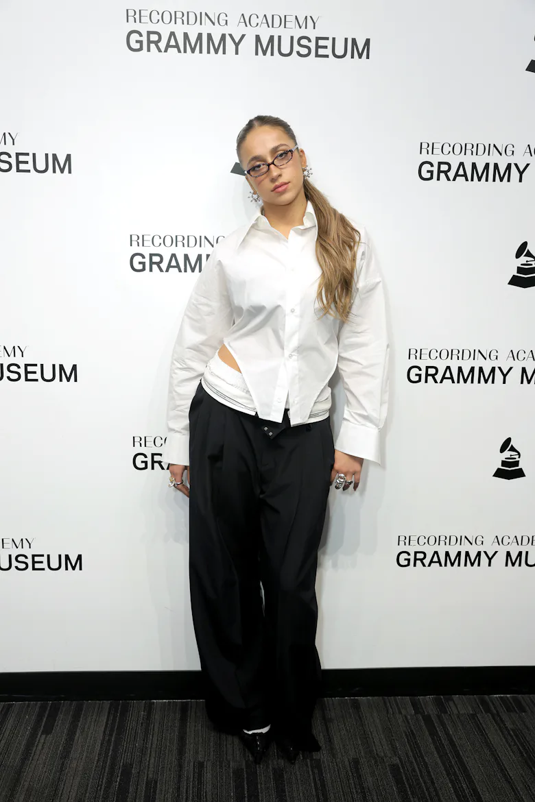 Tate McRae attends The Drop: Tate McRae at The GRAMMY Museum on December 14, 2023 in Los Angeles, Ca...