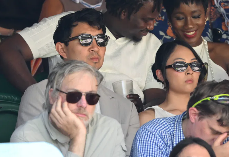 Simu Liu and Allison Hsu attend day one of the Wimbledon Tennis Championships at the All England Law...