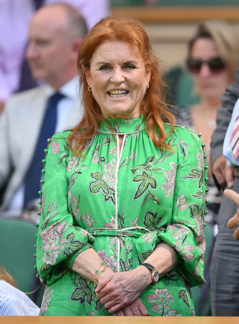 Sarah Ferguson, Duchess of York attends day one of the Wimbledon Tennis Championships at the All Eng...