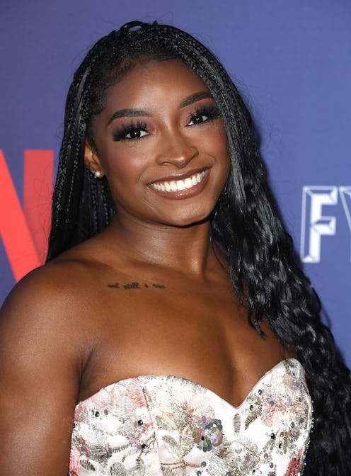 HOLLYWOOD, CALIFORNIA - JUNE 02: Simone Biles arrives at the Netflix's "Simone Biles Rising" FYC Eve...