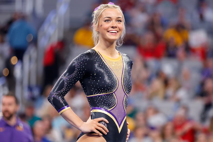 Olivia Dunne of the LSU Tigers looks on during the Division I Women's Gymnastics Championships.