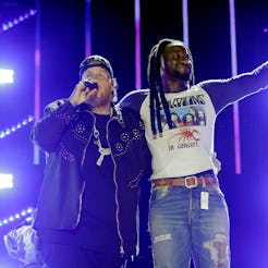 Shaboozey and Jelly Roll perform during CMA Fest 2025 at the main stage at Nissan Stadium on June 06...