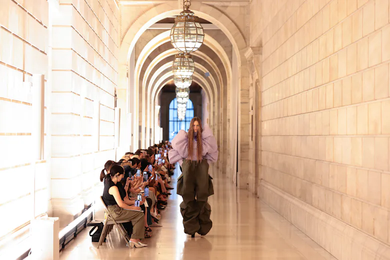 A model walks the runway during the Marc Jacobs 2026 Runway Show