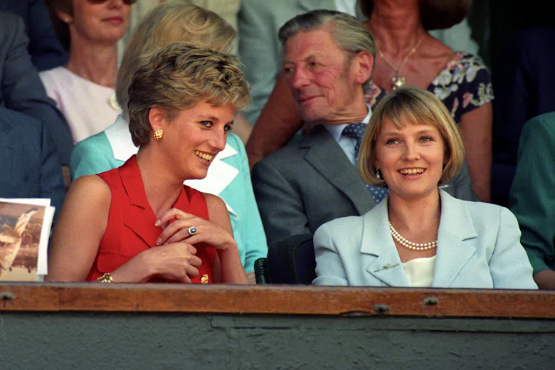 PRINCESS OF WALES CHATS WITH MRS JULIA SAMUEL IN THE ROYAL BOX ON CENTRE COURT BEFORE THE MEN'S SING...