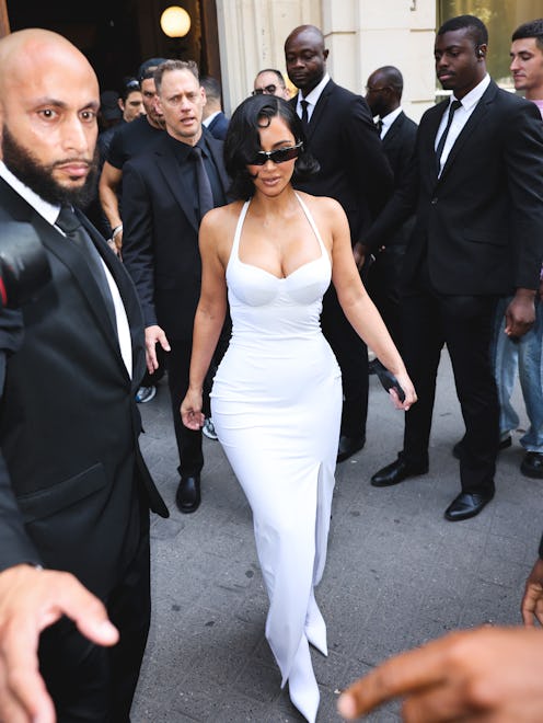 PARIS, FRANCE - JULY 09: Kim Kardashian attends the Balenciaga Haute Couture Fall/Winter 2025/2026 s...