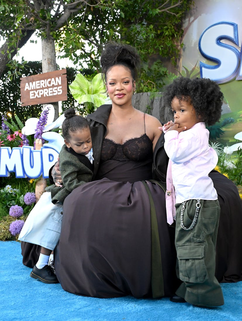 Riot Rose Mayers, Rihanna, and RZA Athelston Mayers attend the Los Angeles Premiere of Paramount Pic...