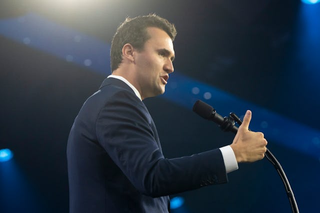 Turning Point USA executive director Charlie Kirk speaks during Turning Point USA's AmericaFest at t...