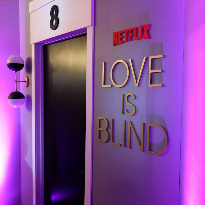 AUSTIN, TEXAS - MARCH 08: Signage is seen during Love Is Blind @ SXSW on March 08, 2025 in Austin, T...
