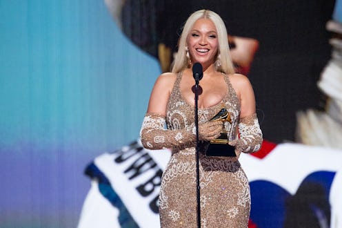 LOS ANGELES, CALIFORNIA - FEBRUARY 02: Beyoncé is seen onstage at the 67th annual GRAMMY Awards on F...