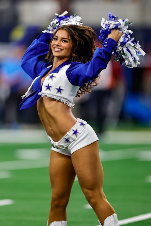 ARLINGTON, TX - AUGUST 24: The Dallas Cowboys Cheerleaders perform during the game between the Dalla...