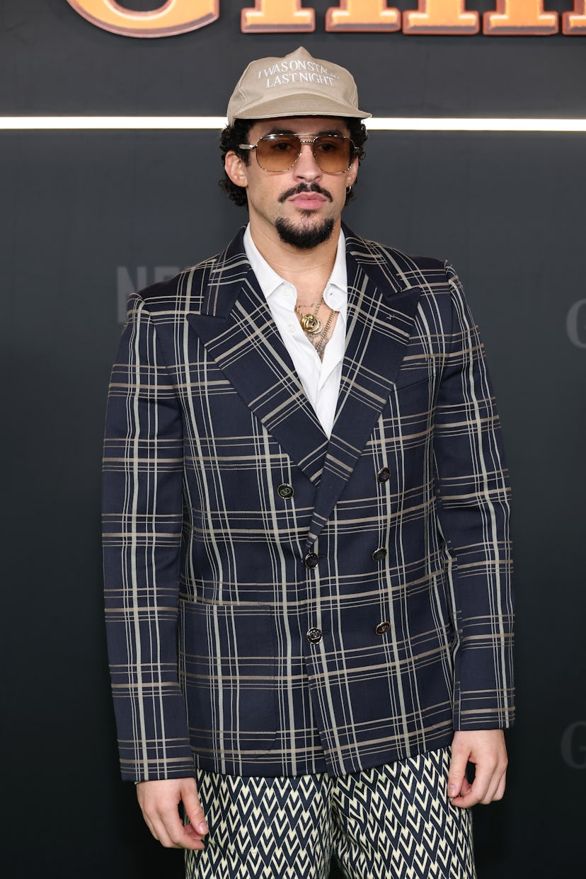 Bad Bunny attends Netflix's "Happy Gilmore 2" New York Premiere at Jazz at Lincoln Center on July 21...