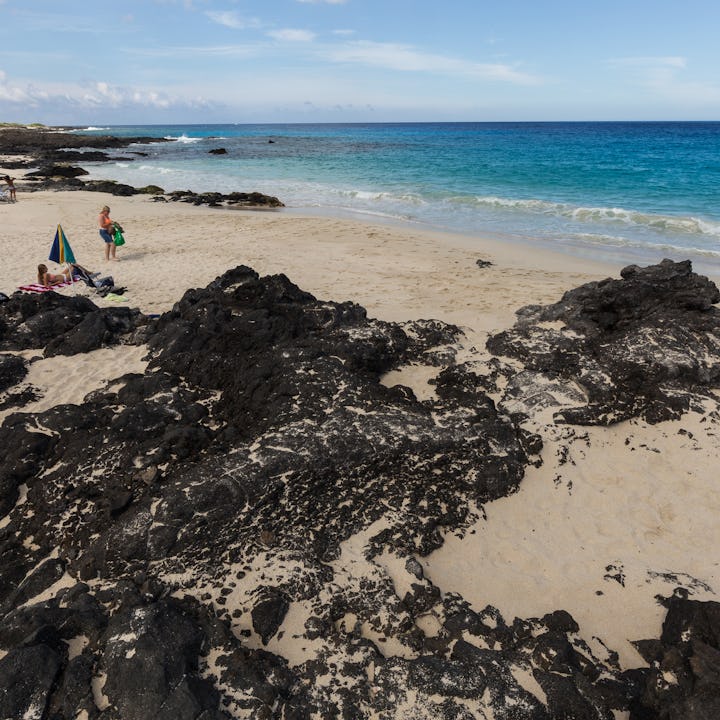 BIG ISLAND HAWAII, KONA, HAWAII, UNITED STATES - 2015/09/18: Maniniowali Beach known locally as Kua ...