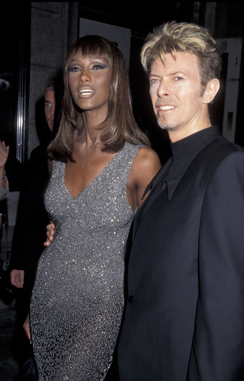 Iman and David Bowie during 6th Annual New York Shakespeare Festival Benefit at Manhattan Center in ...