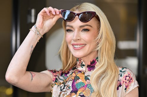 Lindsay Lohan is seen leaving "LIVE with Kelly and Mark" at ABC Studios on