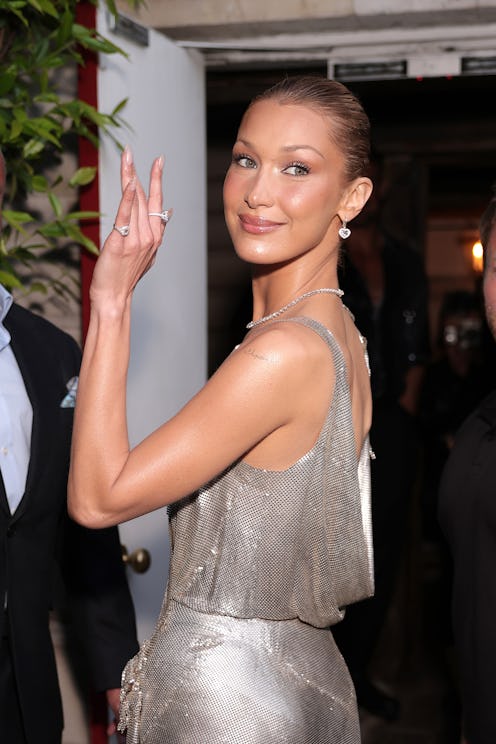Bella Hadid wore a slip dress that resembled a nightgown.