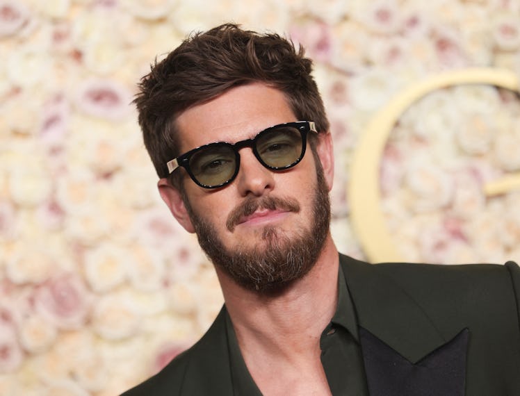 British-US actor Andrew Garfield arrives for the 82nd annual Golden Globe Awards at the Beverly Hilt...