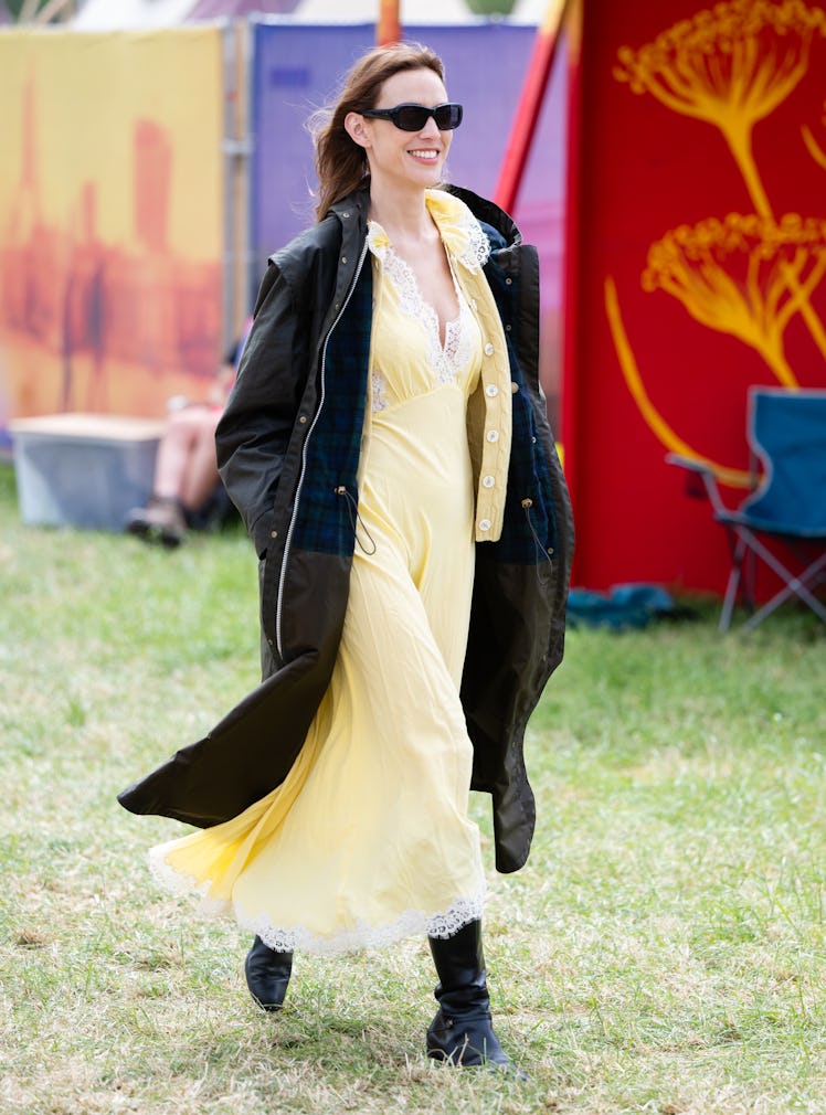 GLASTONBURY, ENGLAND - JUNE 28: Alexa Chung during day three of Glastonbury Festival 2024 at Worthy ...