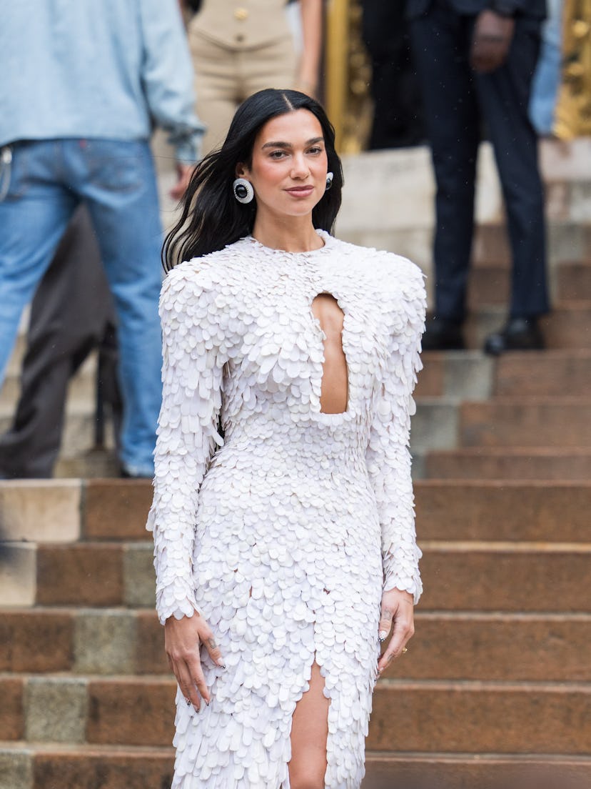 PARIS, FRANCE - JULY 07: Dua Lipa attends the Schiaparelli Haute Couture Fall/Winter 2025/2026 show ...