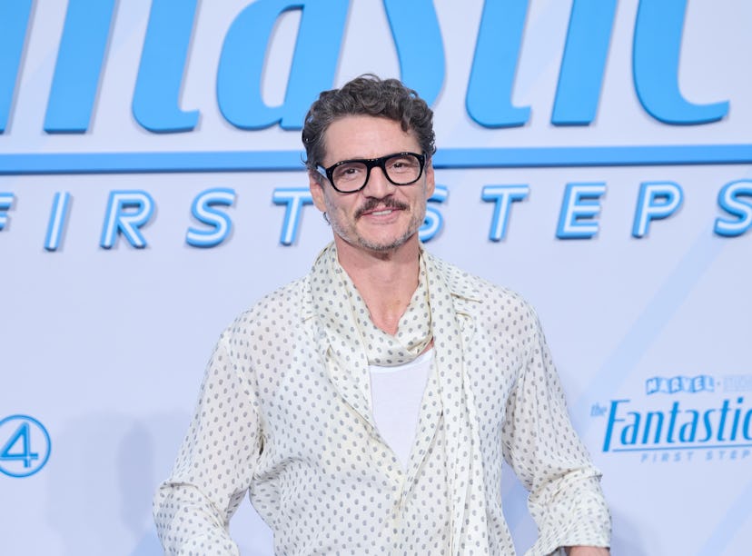 08 July 2025, Berlin: Actor Pedro Pascal attends the blue carpet fan event for the film "The Fantast...