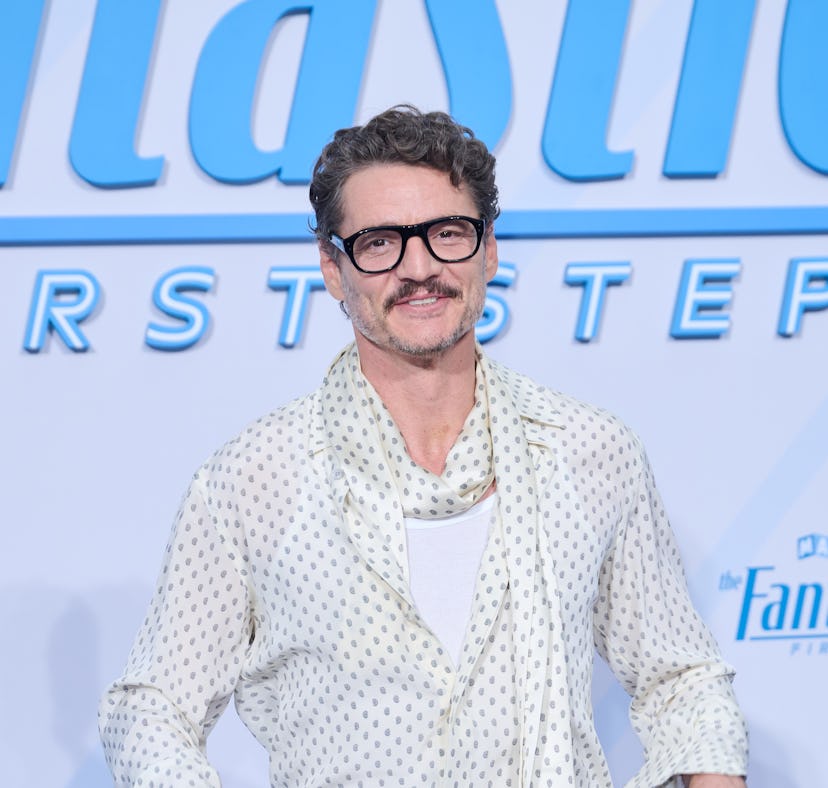 08 July 2025, Berlin: Actor Pedro Pascal attends the blue carpet fan event for the film "The Fantast...