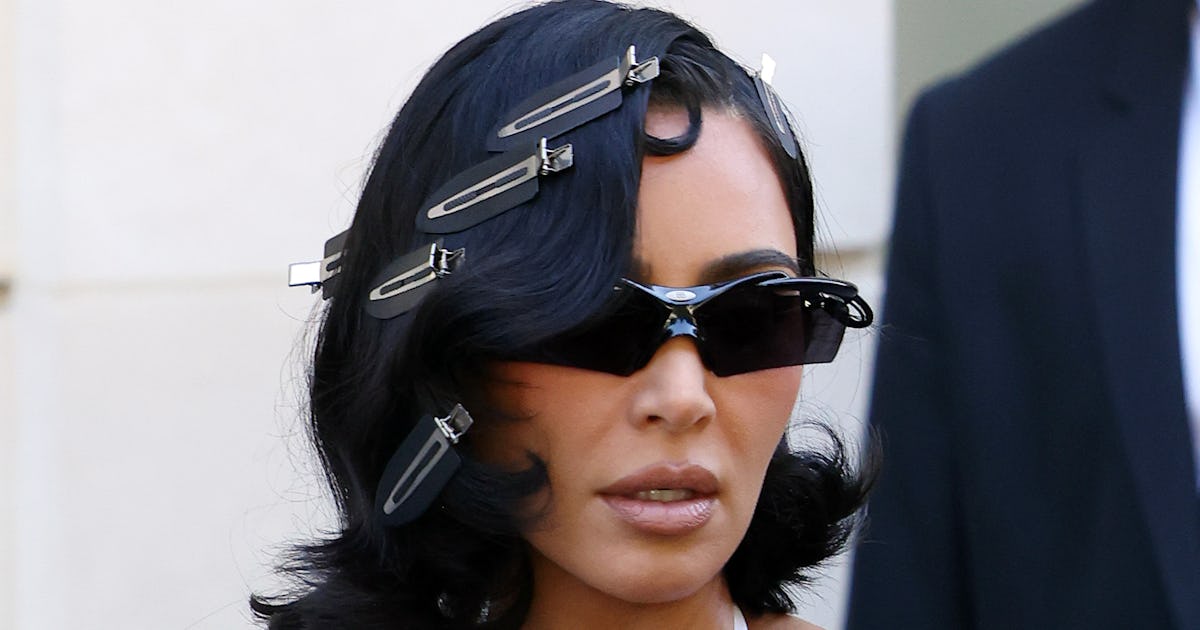 Kim K Went Full "Barbiecore" In A Plunging Dress & "Pantaboots"