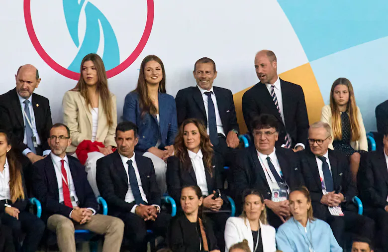 Princess Leonor and Princess Sofia, UEFA President Aleksander Ceferin, Prince William of England, hi...