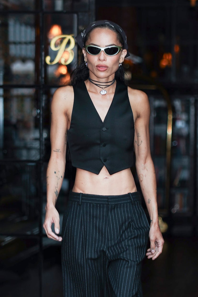 Zoe Kravitz seen in East Village on August 11, 2025 in New York City.