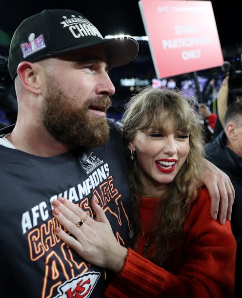 Taylor Swift joked about Travis Kelce's first attempt to meet her on his 'New Heights' podcast.