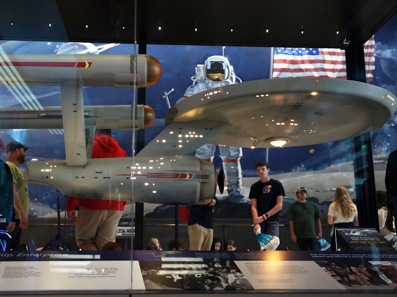 WASHINGTON, DC - OCTOBER 14:  The studio model of Starship “Enterprise” from Star Trek is on display...