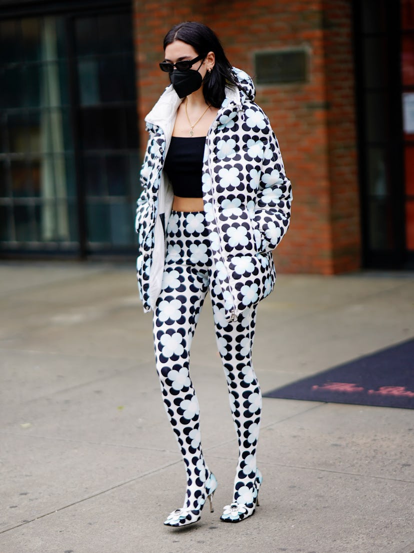 NEW YORK, NEW YORK - DECEMBER 16: Dua Lipa departs her hotel on December 16, 2020 in New York City. ...