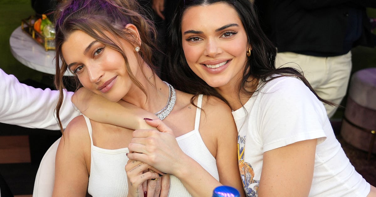 Hailey Bieber Twinned With BFF Kendall Jenner In A Teeny $58 Sports Bra