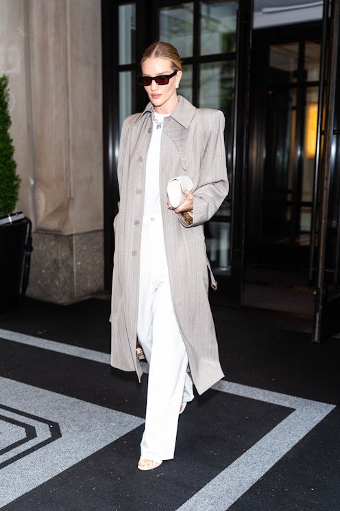 NEW YORK, NEW YORK - APRIL 26: Rosie Huntington-Whiteley is seen in the Upper East Side on April 26,...