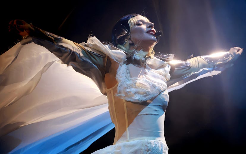 INDIO, CALIFORNIA - APRIL 11: (FOR EDITORIAL USE ONLY) (EXCLUSIVE ACCESS) Lady Gaga performs at the ...