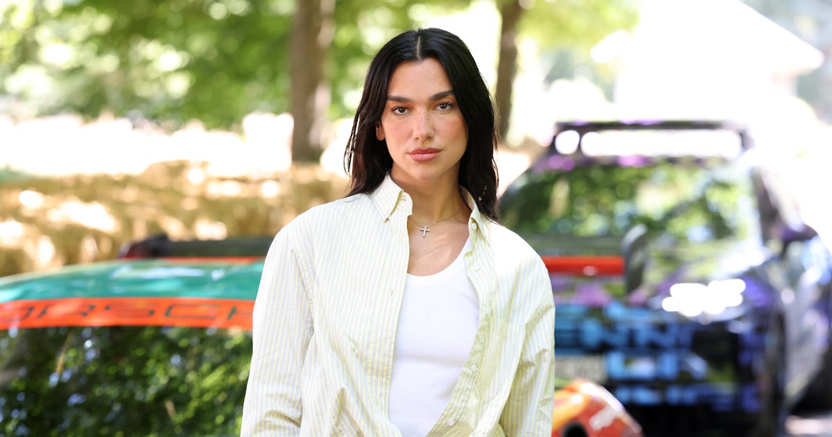 Dua Lipa Flaunted Her Bra In A Sheer Top While On Vacation