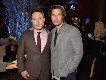 LOS ANGELES, CA - JANUARY 10: Nic Pizzolatto and Matthew McConaughey attend the HBO premiere of Tru...