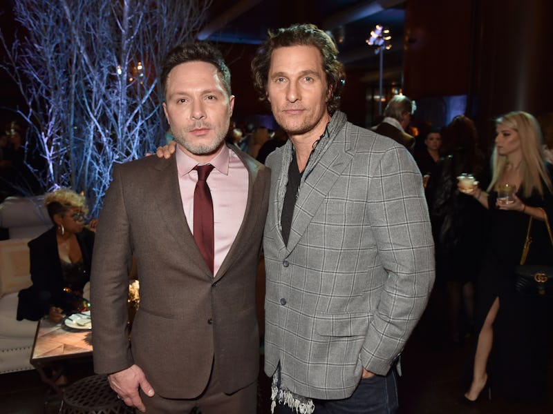 LOS ANGELES, CA - JANUARY 10:  Nic Pizzolatto and Matthew McConaughey attend the HBO premiere of Tru...