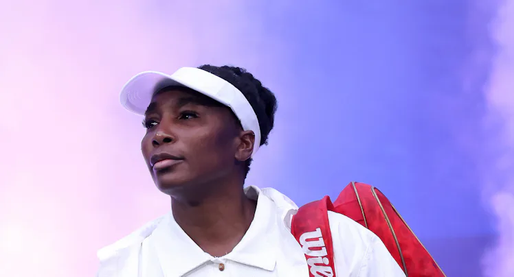 NEW YORK, NEW YORK - AUGUST 25: Venus Williams of the United States walks onto the court prior to he...