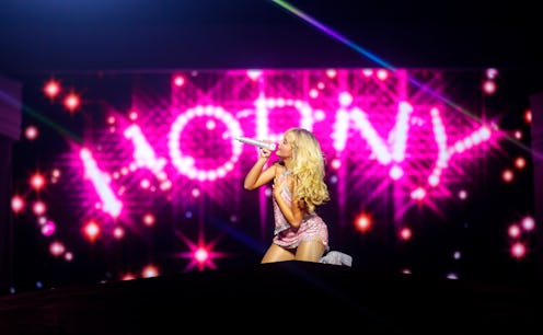 Sabrina Carpenter performs on stage during the Short N' Sweet Tour held at Madison Square Garden on ...