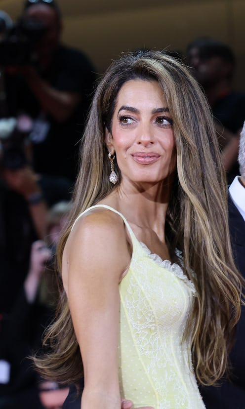 Amal Alamuddin Clooney lake como sequin dress