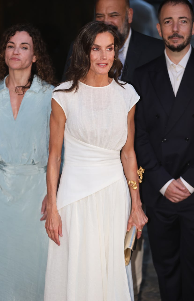 Queen Letizia on her arrival at the closing ceremony of the 15th edition of the "Atlantida Mallorca ...